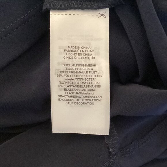 Lauren Ralph Lauren Dress Size 2 Matte Jersey Viviennette Navy Blue Beaded Sheat - Picture 4 of 9